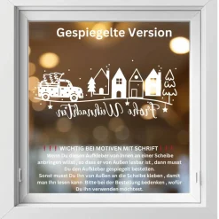 Fensterbild Weihnachtsszene Weihnachtsdekoration Sticker Aufkleber 2 Farben 3 Größen auch in XXL