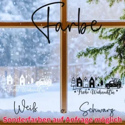 Fensterbild Weihnachtsszene Weihnachtsdekoration Sticker Aufkleber 2 Farben 3 Größen auch in XXL