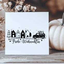 Fensterbild Weihnachtsszene Weihnachtsdekoration Sticker Aufkleber 2 Farben 3 Größen auch in XXL