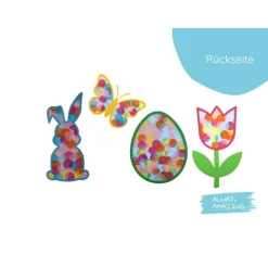 Fensterbilder aus Transparentpapier | Basteln mit Transparentpapier | Fensterbilder Ostern | Tulpen basteln