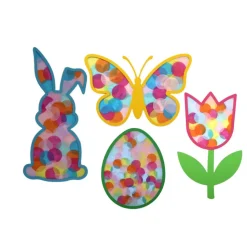 Fensterbilder aus Transparentpapier | Basteln mit Transparentpapier | Fensterbilder Ostern | Tulpen basteln