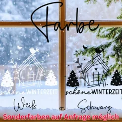 Fensterdeko Advent schöne Winterzeit Fensterbild Weihnachtsdekoration Sticker Weihnacht 2 Farben 3 Größen