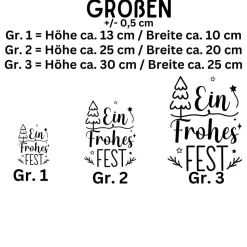 Fensterdeko Advent Weihnachten Fensterbild Weihnachtsdekoration Sticker Frohes Fest 2 Farben 3 Größen