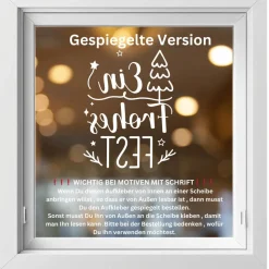 Fensterdeko Advent Weihnachten Fensterbild Weihnachtsdekoration Sticker Frohes Fest 2 Farben 3 Größen
