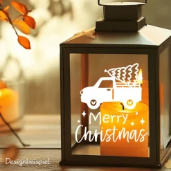 Fensterdeko Advent Weihnachten Fensterbild Weihnachtsdekoration Sticker merry christmas 2 Farben 3 Größen