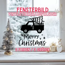 Fensterdeko Advent Weihnachten Fensterbild Weihnachtsdekoration Sticker merry christmas 2 Farben 3 Größen