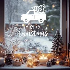 Fensterdeko Advent Weihnachten Fensterbild Weihnachtsdekoration Sticker merry christmas 2 Farben 3 Größen