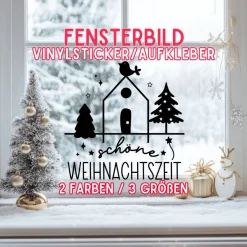 Fensterdeko Advent Weihnachten Fensterbild Weihnachtsdekoration Sticker Weihnachtszeit 2 Farben 3 Größen