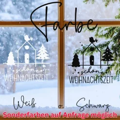 Fensterdeko Advent Weihnachten Fensterbild Weihnachtsdekoration Sticker Weihnachtszeit 2 Farben 3 Größen