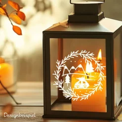 Fensterdeko Advent Weihnachten Fensterbild Weihnachtsdekoration Sticker minimalistischer Kranz 2 Farben 3 Größen