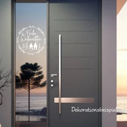 Fensterdeko Frohe Weihnachten Fensterbild Weihnachtsdekoration Sticker Kranz Advent Dekofenster 2 Farben 2 Größen minima