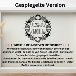 Fensterdeko Herbstlich Willkommen Fensterbild Herbstdekoration Sticker Kranz Kürbis Eicheln