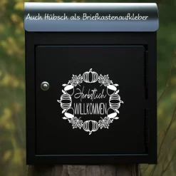 Fensterdeko Herbstlich Willkommen Fensterbild Herbstdekoration Sticker Kranz Kürbis Eicheln