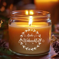 Fensterdeko Schriftzug Frohe Weihnachten Fensterbild Weihnachtsdekoration Sticker Kranz 2 Farben 3 Größen