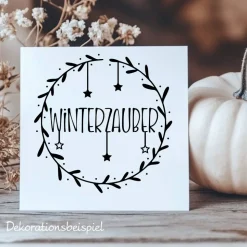 Fensterdeko Schriftzug Winterzauber Weihnachten Fensterbild Weihnachtsdekoration Sticker 2 Farben 3 Größen