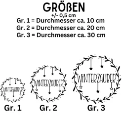Fensterdeko Schriftzug Winterzauber Weihnachten Fensterbild Weihnachtsdekoration Sticker 2 Farben 3 Größen