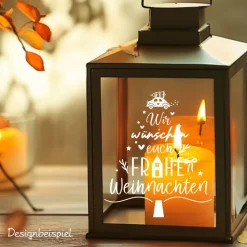Fensterdeko Weihnachtswünsche Tannenbaum Schriftzug Fensterbild Weihnachtsdekoration 2 Farben 3 Grö&sz