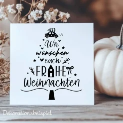 Fensterdeko Weihnachtswünsche Tannenbaum Schriftzug Fensterbild Weihnachtsdekoration 2 Farben 3 Grö&sz