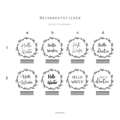 Fenstersticker Türsticker "Hello Winter" Hallo Winter mit Schneeflocken, Weihnachtsdeko auch für Glastüren geeig