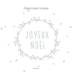 Fenstersticker "Weihnachtskranz" Frohe Weihnachten mit Schneeflocken