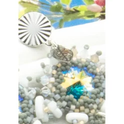 Festliche beadwork Ohrstecker handgemacht – Glasperlenschmuck Unikat als Weihnachtsgeschenk & Hochzeit