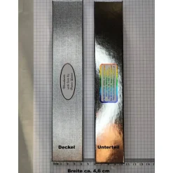 Festliche Geschenkverpackung 22,9x4,6x2,4cm für Lesezeichen + Schlüsselanhänger Silber Glänzend Schmuckschachtel Armband