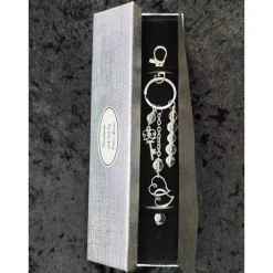 Festliche Geschenkverpackung 22,9x4,6x2,4cm für Lesezeichen + Schlüsselanhänger Silber Glänzend Schmuckschachtel Armband