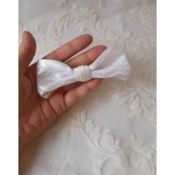 Festliche weiße Schleife Haarschmuck für Braut Hochzeit Kommunion Konfirmation Haarklammer romantisch