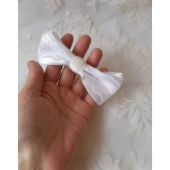 Festliche weiße Schleife Haarschmuck für Braut Hochzeit Kommunion Konfirmation Haarklammer romantisch