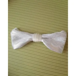 Festliche weiße Schleife Haarschmuck für Braut Hochzeit Kommunion Konfirmation Haarklammer romantisch