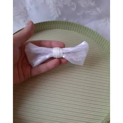 Festliche weiße Schleife Haarschmuck für Braut Hochzeit Kommunion Konfirmation Haarklammer romantisch