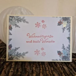 Festliche Winterkarten / Eisflocken Grußkarten / Weihnachtswünsche Karten / Besinnliche Weihnachtswünsche