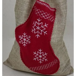 Festlicher Jute-Geschenkbeutel mit Weihnachtsmotiv – nachhaltig & wiederverwendbar (20cm x 30cm) - Geschenkve