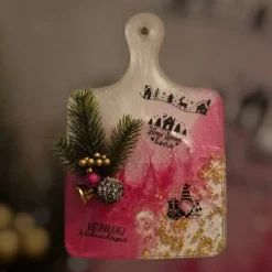 Festliches Resin-Deko-Brett "Home Sweet Home"