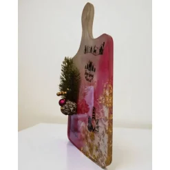 Festliches Resin-Deko-Brett 