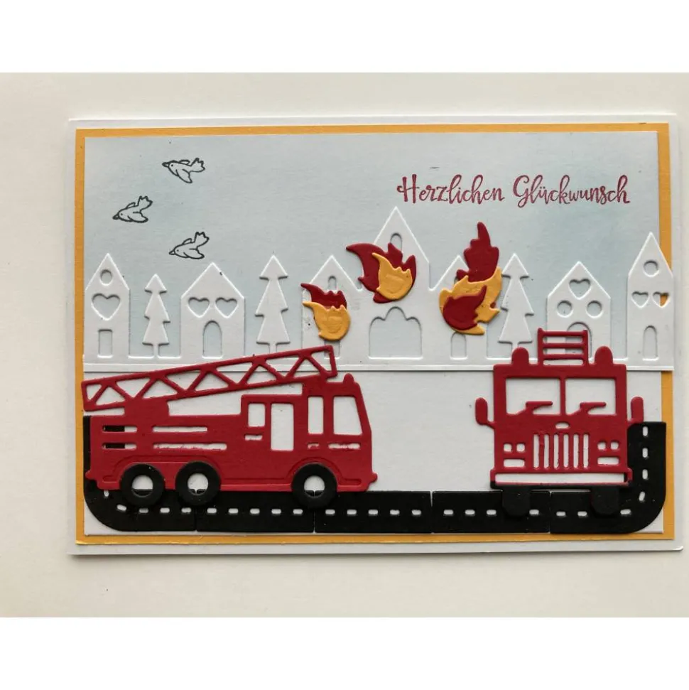 Feuerwehr Geburtstagskarte Kinder Sam Feuerwehrmann Männer Glückwunschkarte handgefertigt