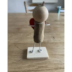 Figur mit Herz, Geschenk für liebe Freunde, kleines Mitbringsel, Holzfiguren