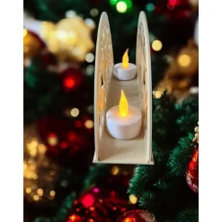 Filigraner 3D-gedruckter Lichterbogen (Schwibbogen) | Bergleute & Engel Motiv | PLA Weihnachtsdeko | 22x11 cm LED Tischl