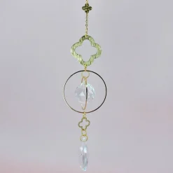 Filigraner Sonnenfänger Blume aus Messing, Suncatcher mit Glaskristallen, elegantes Geschenk