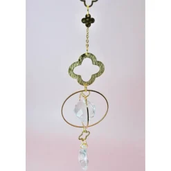 Filigraner Sonnenfänger Blume aus Messing, Suncatcher mit Glaskristallen, elegantes Geschenk