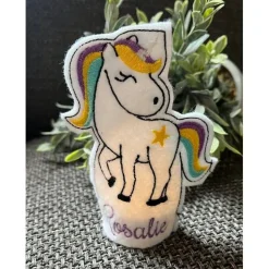 Filz Cover für LED Teelicht * Einhorn * auf Wunsch mit Name / Tischkärtchen Kindergeburtstag Party