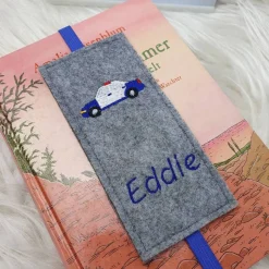 Filz Lesezeichen Polizei, Einschulungsauto