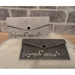 Filz-Geldgeschenk Umschlag – stilvolle Geschenkverpackung für Geld & Gutscheine – personalisierbar