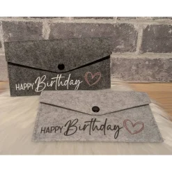 Filz-Geldgeschenk Umschlag – stilvolle Geschenkverpackung für Geld & Gutscheine – personalisierbar