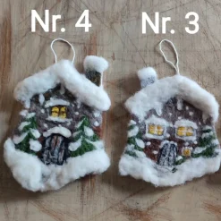 Filzhaus,  Weihnachtsdeko, handgefilzt