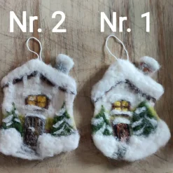 Filzhaus,  Weihnachtsdeko, handgefilzt