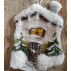 Filzhaus,  Weihnachtsdeko, handgefilzt