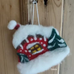 Filzhaus,  Weihnachtsdeko, handgefilzt