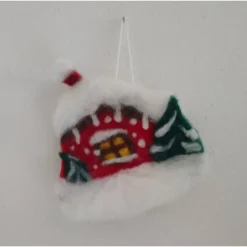 Filzhaus,  Weihnachtsdeko, handgefilzt