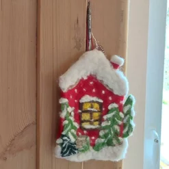 Filzhaus,  Weihnachtsdeko, handgefilzt